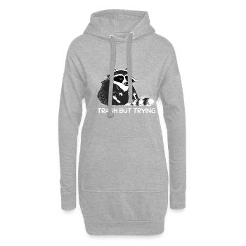 Waschbär Racoon Lustig Spruch Geschenk - Hoodie-Kleid - Grau meliert - Vorne