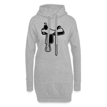 Sattel Symbol - Hoodie-Kleid - Grau meliert - Vorne
