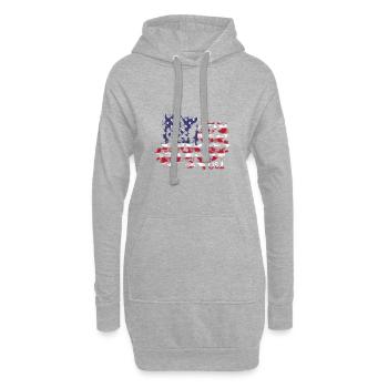 usa,flagge,tauben,friede,amerika - Hoodie-Kleid - Grau meliert - Vorne