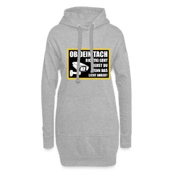 Tacho Tuning Auto Spruch Geschenk - Hoodie-Kleid - Grau meliert - Vorne