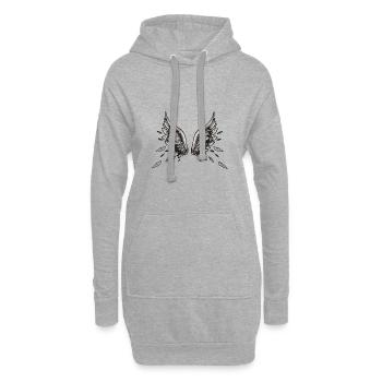 ailes d’ange, ailes, aquarelle, gris, ailes d’ange - Sweat-shirt à capuche long Femme - gris chiné - Devant