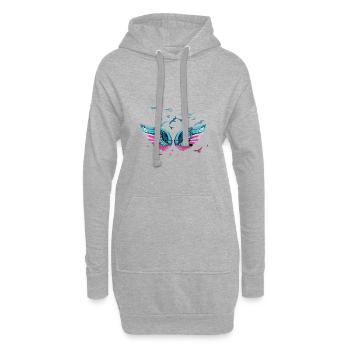 ailes d’ange, ailes, ailes d’ange, troupeaux d’oiseaux, oiseaux - Sweat-shirt à capuche long Femme - gris chiné - Devant