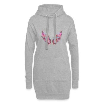 ailes d’ange, ailes, colorées, ailes d’ange, fleurs - Sweat-shirt à capuche long Femme - gris chiné - Devant