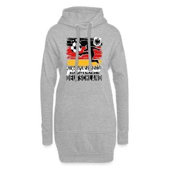 Fußball Deutschland Fussball Fan - Hoodie-Kleid - Grau meliert - Vorne