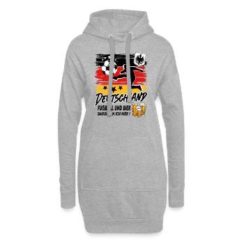 Fußball Deutschland Fussball und Bier - Hoodie-Kleid - Grau meliert - Vorne