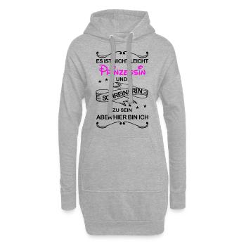 Gleichzeitig Prinzessin und Schreinerin - Hoodie-Kleid - Grau meliert - Vorne