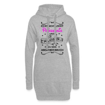Gleichzeitig Prinzessin und Polizistin - Hoodie-Kleid - Grau meliert - Vorne