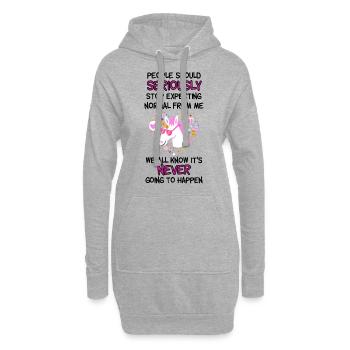 People should stop expecting normal from me - Hoodie-Kleid - Grau meliert - Vorne