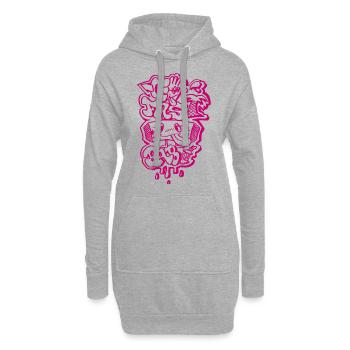 Go fast baby - Hoodie-Kleid - Grau meliert - Vorne