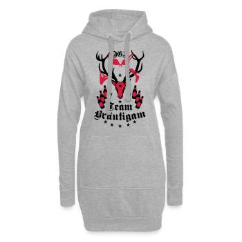 173 Hirsch JGA Team Bräutigam Bier Freunde - Hoodie-Kleid - Grau meliert - Vorne