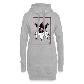 Joker Karte Poker Halloween dreifarbig Clown - Hoodie-Kleid - Grau meliert - Vorne