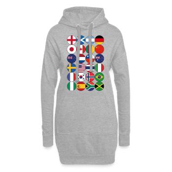 Femmes Femmes De Football Coupe du Monde 2019 - Sweat-shirt à capuche long Femme - gris chiné - Devant