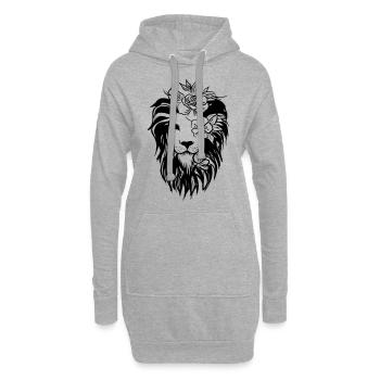 Lion is King Lion Zodiac Gift Idea - Hoodie Dress - heather grey - Front