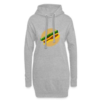 Burger Symbol - Hoodie-Kleid - Grau meliert - Vorne