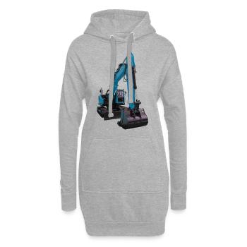 Bagger blau - Hoodie-Kleid - Grau meliert - Vorne