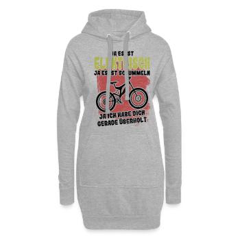E-Bike Fahrrad Mountainbike witzig Spruch Geschenk - Hoodie-Kleid - Grau meliert - Vorne