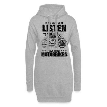 Motorbike Motorrad - Hoodie-Kleid - Grau meliert - Vorne