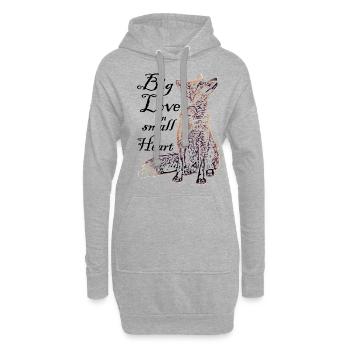 Kleiner Fuchs Mit Viel Liebe Im Herzen - Hoodie-Kleid - Grau meliert - Vorne