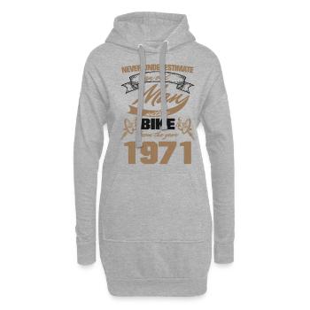 Nicht Unterschätzen Mann Fahrrad 1971 - Hoodie-Kleid - Grau meliert - Vorne