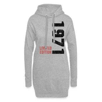 Anniversaire 1971 Born Gift Limitert Dicton - Sweat-shirt à capuche long Femme - gris chiné - Devant