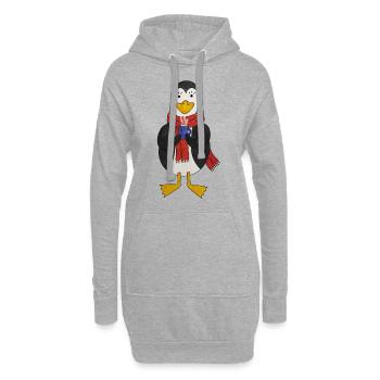 Pingouins Winter cozzy hygge cosy winter time - Sweat-shirt à capuche long Femme - gris chiné - Devant