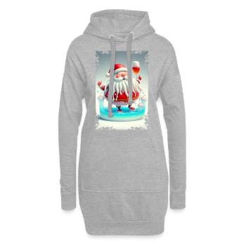 Gelee-Weihnachtsmann - Hoodie-Kleid - Grau meliert - Vorne