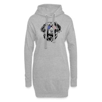 DEUTSCHER WACHTELHUND Amerika Fahne Wilsigns - Hoodie-Kleid - Grau meliert - Vorne