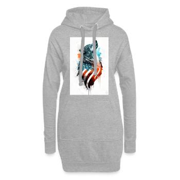 Wolf Design par ART8NS Art sur Streetwear S 11of25 - Sweat-shirt à capuche long Femme - gris chiné - Devant