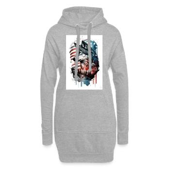 Wolf Design par ART8NS Art sur Streetwear S 10of25 - Sweat-shirt à capuche long Femme - gris chiné - Devant