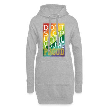 NE VOUS ARRÊTEZ PAS TANT QUE VOUS N’ÊTES PAS FIER ARC-EN-CIEL LGBTQ+ - Sweat-shirt à capuche long Femme - gris chiné - Devant