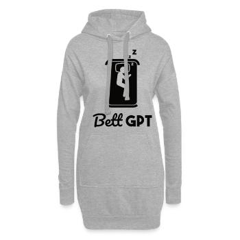 Bett GPT KI Geschenk - Hoodie-Kleid - Grau meliert - Vorne