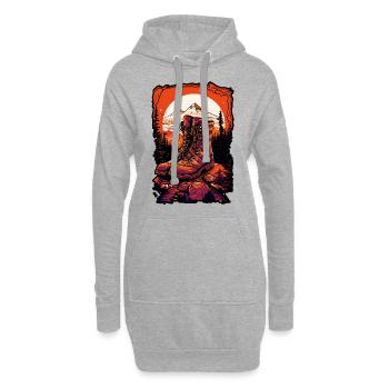 Hiking Boots , camping, flat color background, - Sweat-shirt à capuche long Femme - gris chiné - Devant