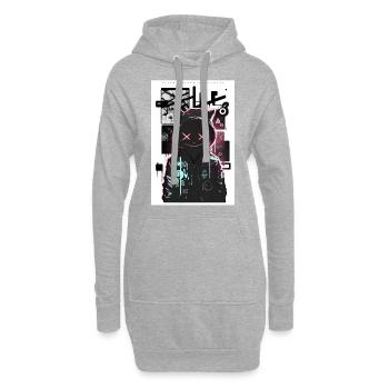 Cool Cat by ART8NS Art ON Streetwear - Hoodie-Kleid - Grau meliert - Vorne