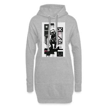 Robot Graffiti Design by ART8NS Art ON Streetwear - Hoodie-Kleid - Grau meliert - Vorne