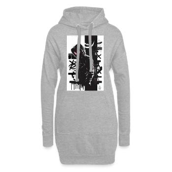 S. Man Graffiti Design par ART8NS Art ON Streetwear - Sweat-shirt à capuche long Femme - gris chiné - Devant