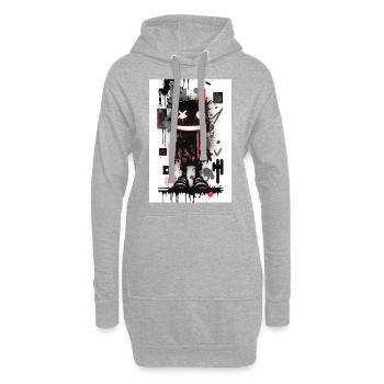 Robot by ART8NS - Art ON Streetwear - Sweat-shirt à capuche long Femme - gris chiné - Devant