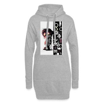 Robot by ART8NS - Art ON Streetwear - Hoodie-Kleid - Grau meliert - Vorne