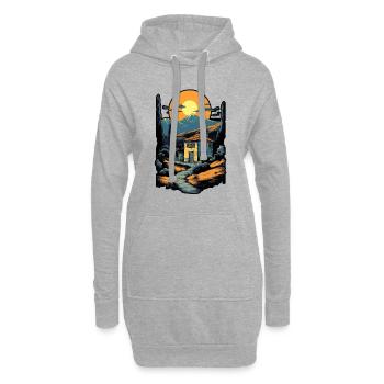 Minimalist Brick House Landscape vector sunlight - Sweat-shirt à capuche long Femme - gris chiné - Devant