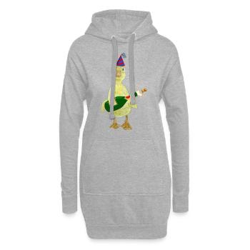 Fête Chick Chick Poulet Caneton Fête d’anniversaire - Sweat-shirt à capuche long Femme - gris chiné - Devant