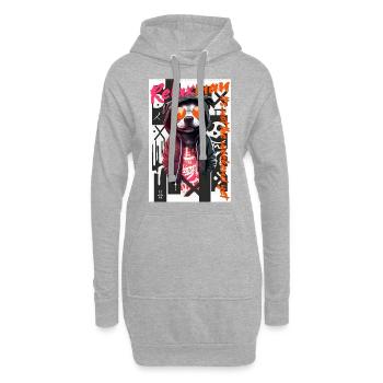 Relax man by ART8NS - Art ON Streetwear - Sweat-shirt à capuche long Femme - gris chiné - Devant