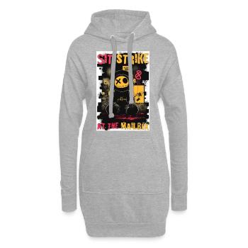 Sit strike by ART8NS - Art ON Streetwear - Hoodie-Kleid - Grau meliert - Vorne