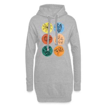 fleurs colorées cadeau fête des mères fleuriste flore - Sweat-shirt à capuche long Femme - gris chiné - Devant