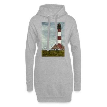 Phare Westerheversand North Sea Coast Moin Coast - Sweat-shirt à capuche long Femme - gris chiné - Devant