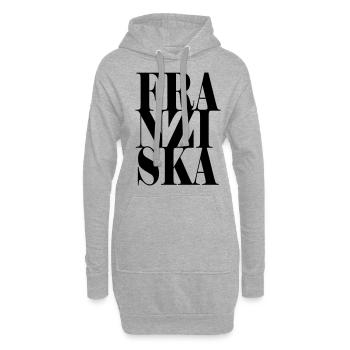 Franziska Name Vorname Moderne Schrift Wort Art - Hoodie-Kleid - Grau meliert - Vorne