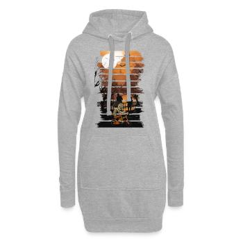 Zombie Fahrrad, Zombie Fahrrad fahren, Fahrrad Zombie - Hoodie-Kleid - Grau meliert - Vorne