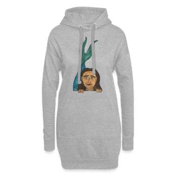 Sirène Sirène Sauver les poissons de mer - Sweat-shirt à capuche long Femme - gris chiné - Devant