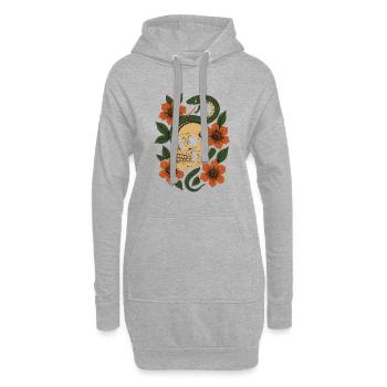 Morsure éternelle - Sweat-shirt à capuche long Femme - gris chiné - Devant