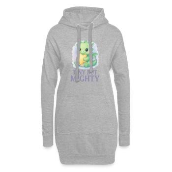 Tiny but Mighty – Cute Baby Dragon Watercolor Motif - Hoodie Dress - heather grey - Front