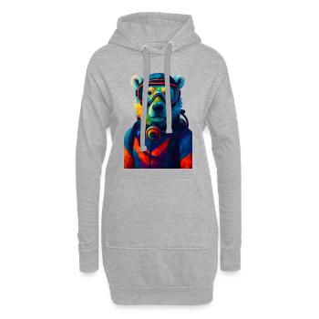 WPAP Stil Tiere - Eisbär im Taucheranzug Atemgerät - Hoodie-Kleid - Grau meliert - Vorne