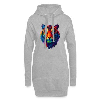 WPAP Polygon Stil Tiere - Tiger Porträt - Hoodie-Kleid - Grau meliert - Vorne